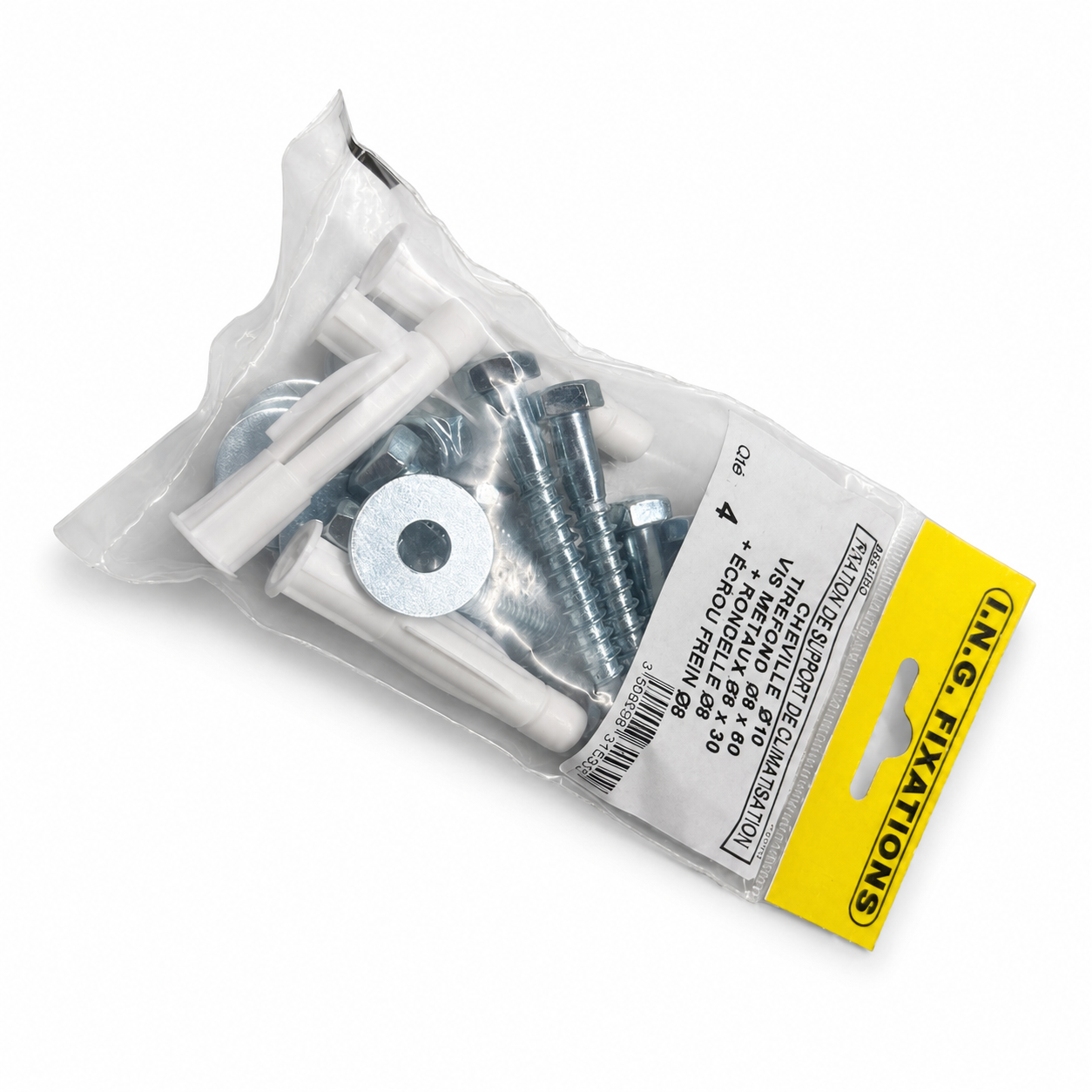 KIT ACIER 4 TIREFONS/CHEVILLES